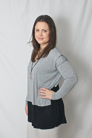Pulz Jeans - Mika Oversize Top Spring Grey/Black 