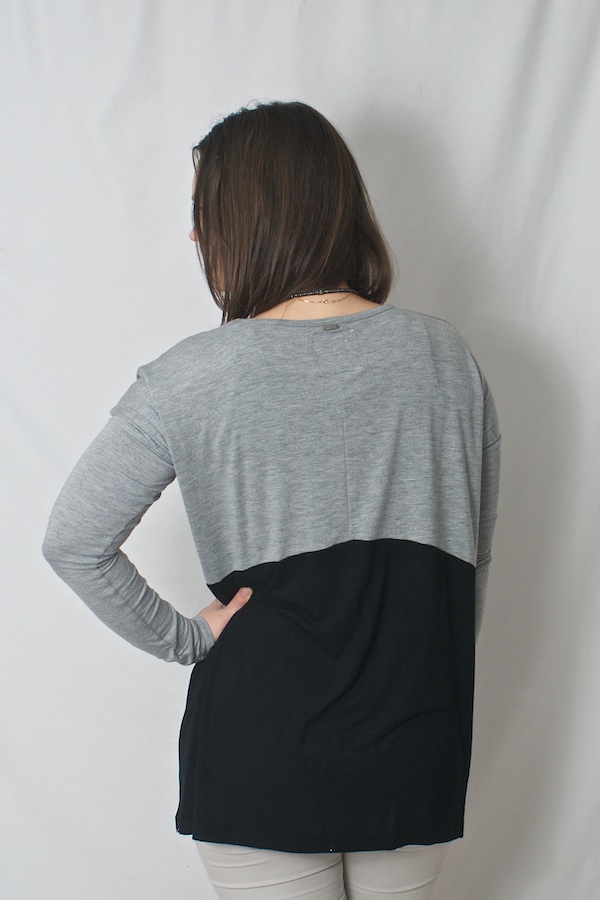 Pulz Jeans - Mika Oversize Top Spring Grey/Black  - 3