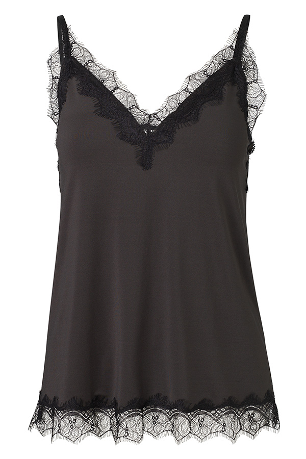 Rosemunde - Strap Top w lace Raven