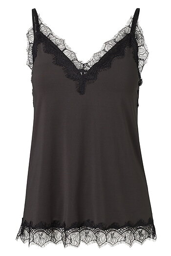Rosemunde - Strap Top w lace Raven