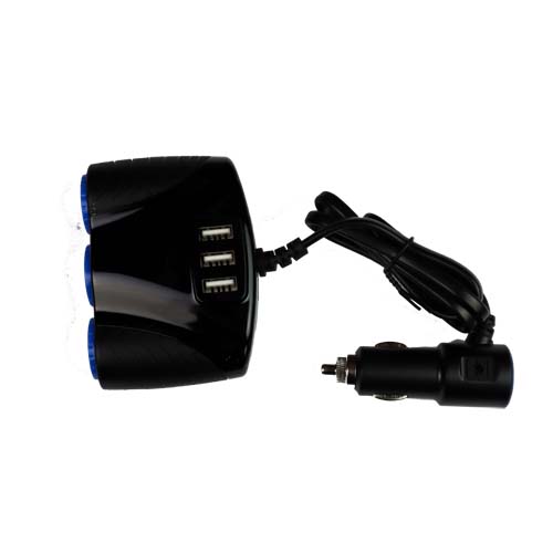 Strömadapter från Cigguttag 12~24V till 3x Cigguttag och 3x USB  - 4