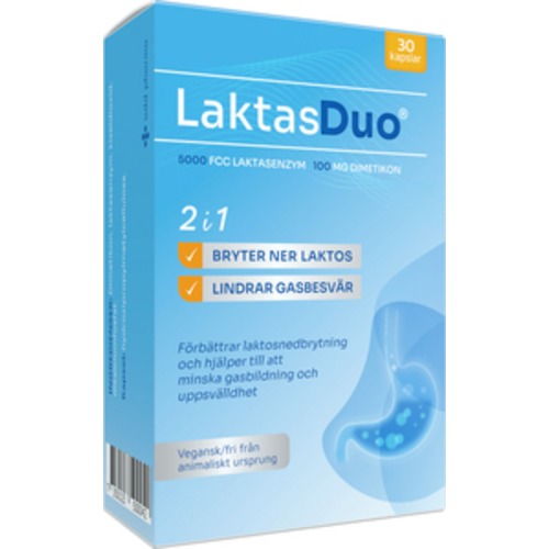 LaktasDuo - Dubbelverkande - förbättrar laktosnedbrytning 