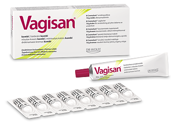 Vagisan Fuktkräm Kombi - 8 vagitorium 10 g kräm
