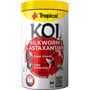 Tropical New Koi Silkworm astaxanthin Pellet Size M 1 liter Lösvikt