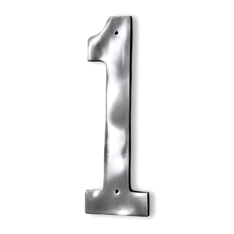 Fasadsiffra i blank aluminium - 1
