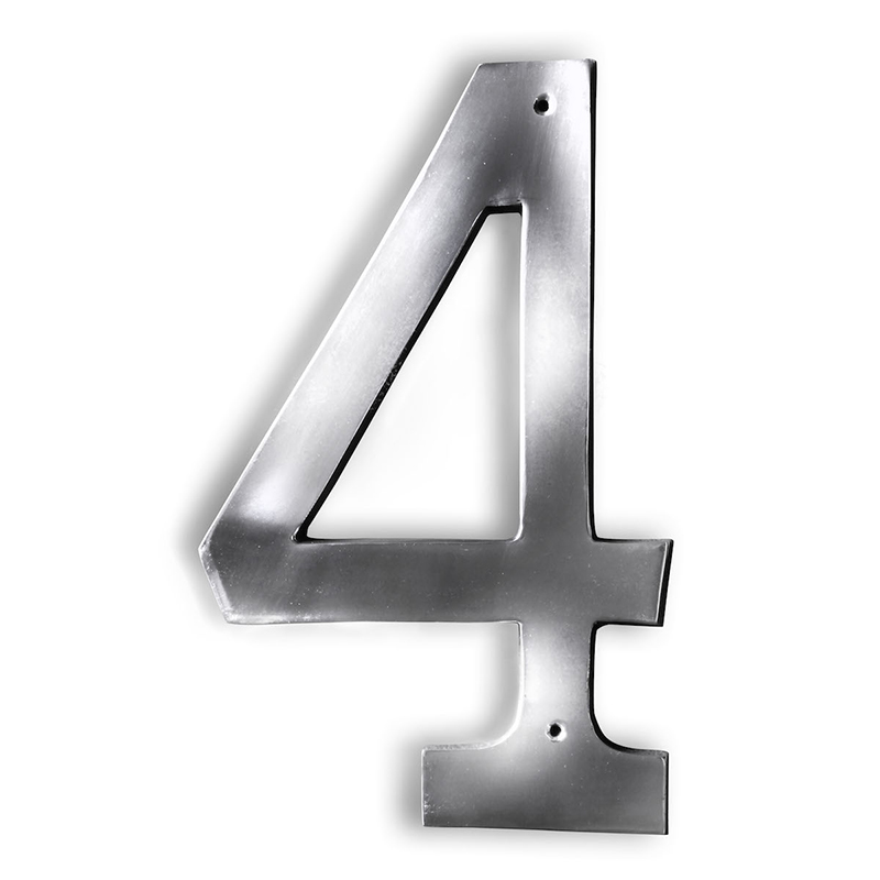 Fasadsiffra i blank aluminium - 4