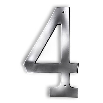 Fasadsiffra i blank aluminium - 4