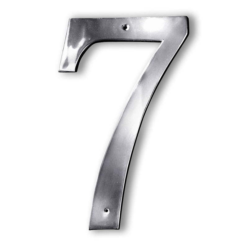 Fasadsiffra i blank aluminium - 7