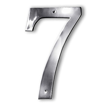 Fasadsiffra i blank aluminium - 7