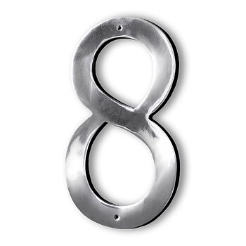 Fasadsiffra i blank aluminium - 8
