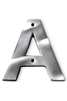 Fasadbokstav i blank aluminium - 13 cm - A