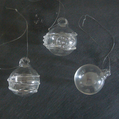 Små julgranskulor i glas (6 st)