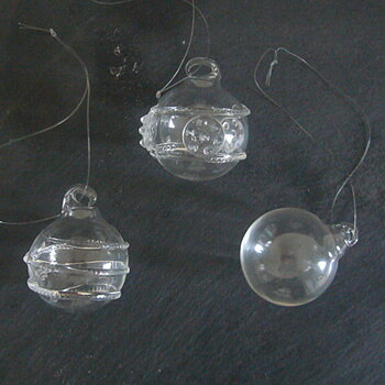 Små julgranskulor i glas (6 st)