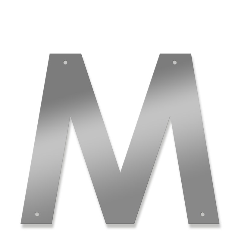 Fasadbokstav - Modern - M - versal - 2