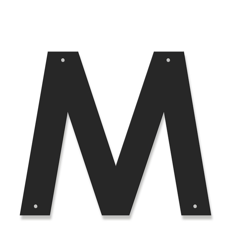 Fasadbokstav - Modern - M - versal