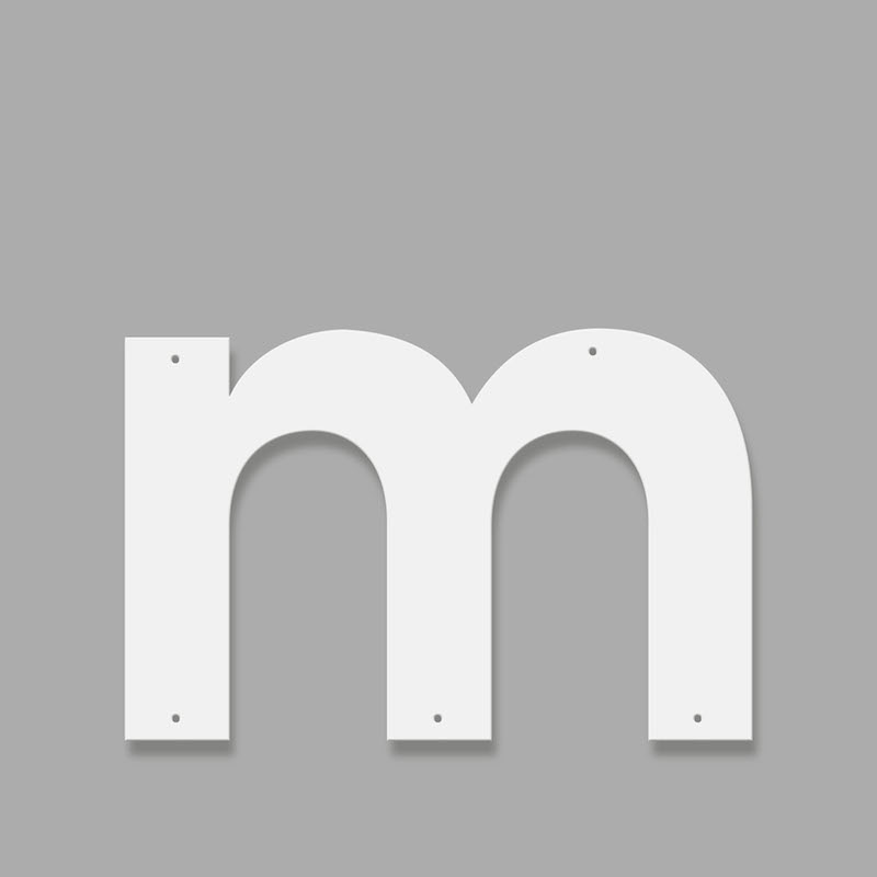Fasadbokstav - Modern - m - gemen - 2