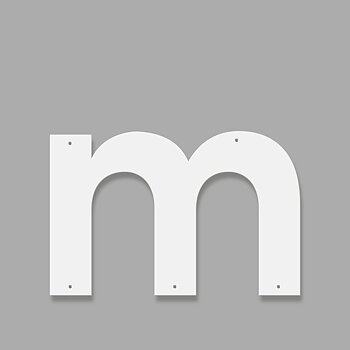 Fasadbokstav - Modern - m - gemen