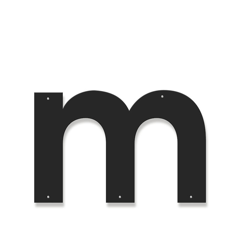 Fasadbokstav - Modern - m - gemen