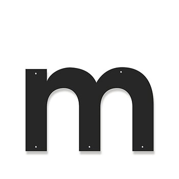 Fasadbokstav - Modern - m - gemen