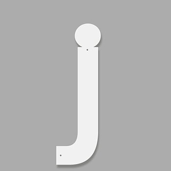 Fasadbokstav - Modern - j - gemen