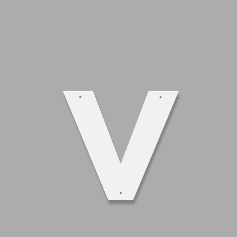 Fasadbokstav - Modern - v - gemen - 2