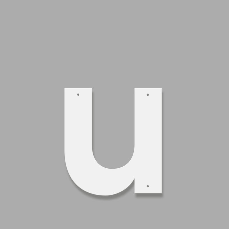 Fasadbokstav - Modern - u - gemen - 2