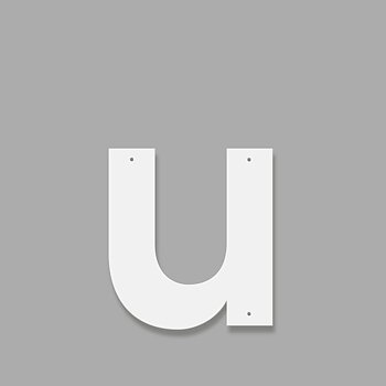 Fasadbokstav - Modern - u - gemen