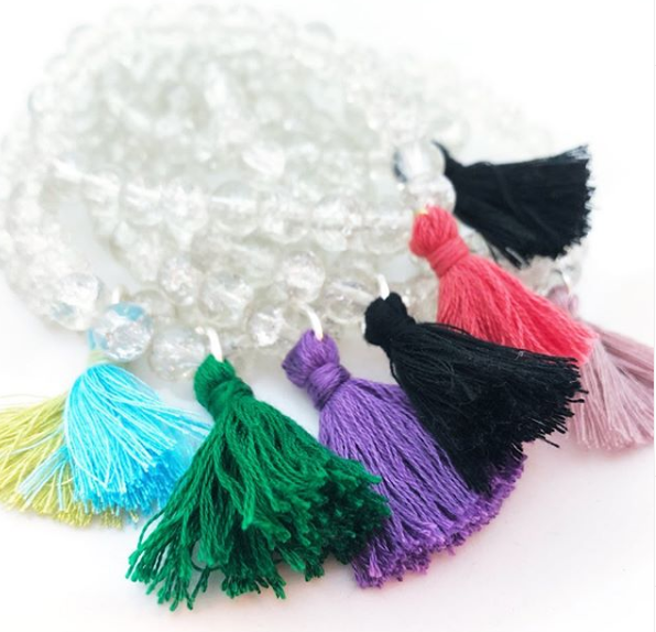 Boho armband Clear tassels
