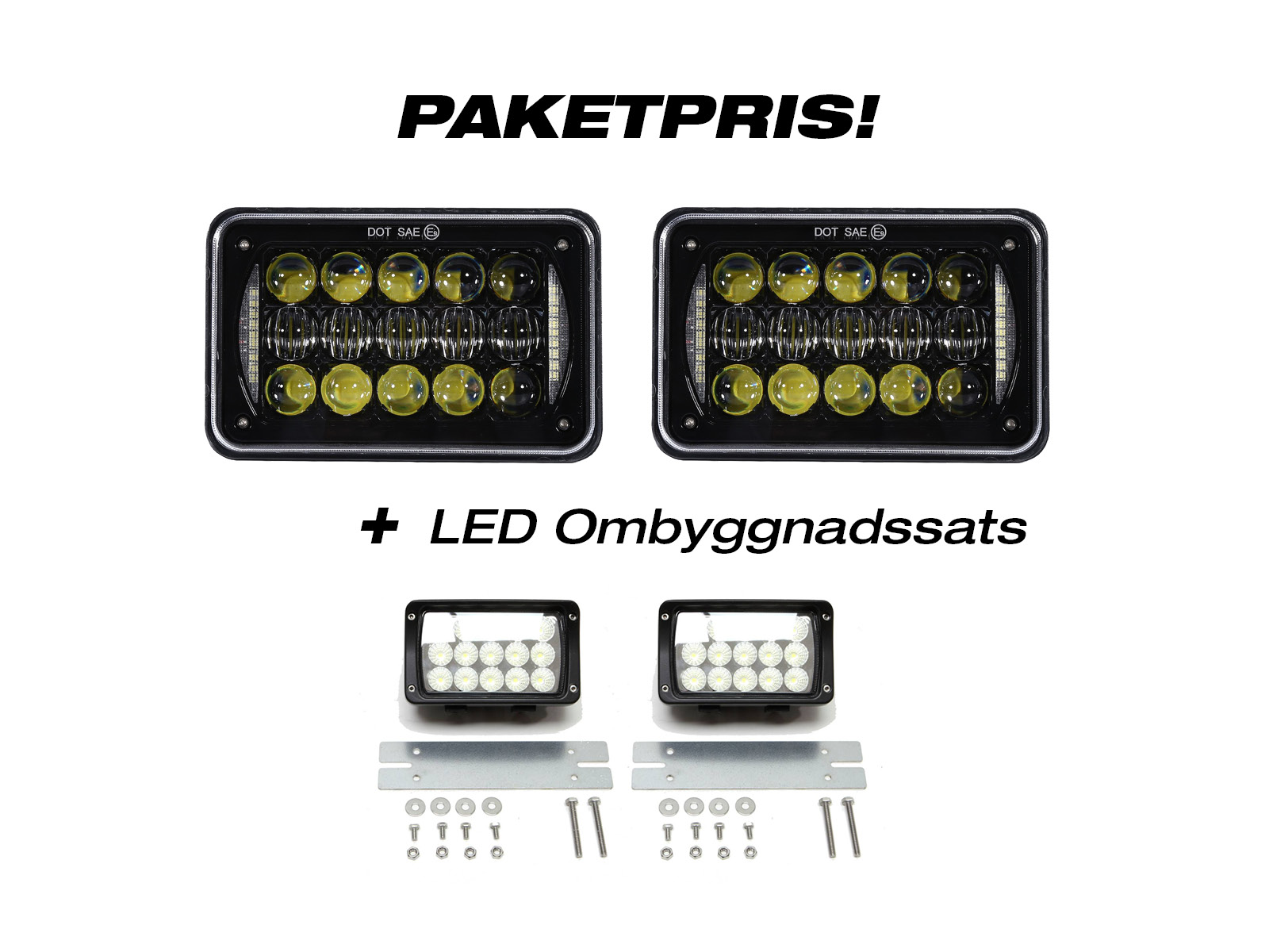 VISUS - LED Ombyggnadssats för Hel- och halvljus för Volvo L50-L120, B, C, D och L50E - 7