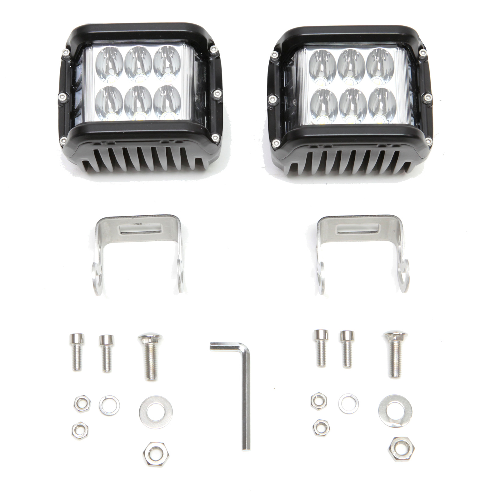 2 x 45W LED Arbetsbelysning - Thoor 45 CUBE med sidoljus - 5