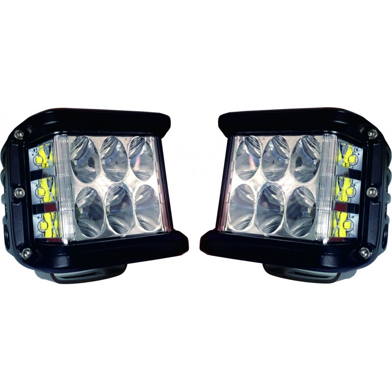 2 x 45W LED Arbetsbelysning - Thoor 45 CUBE med sidoljus - 2