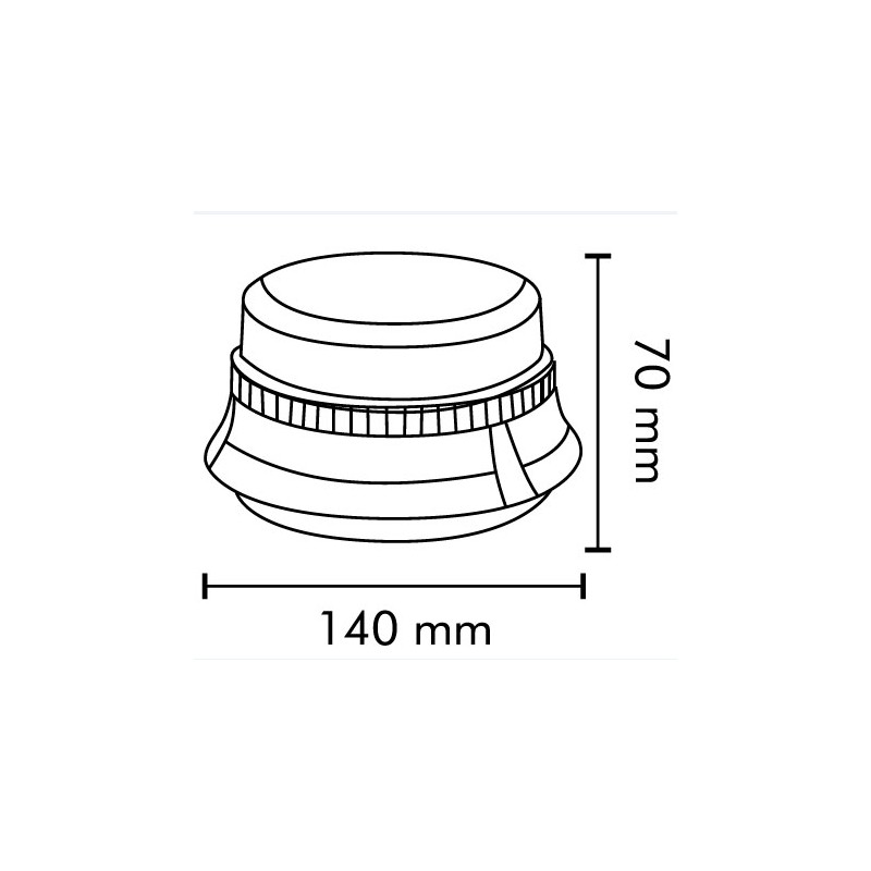 Roterande Varningsljus Saftblandare LED-diod, E-märkt, R65/R10, 3 meter kabel - 3