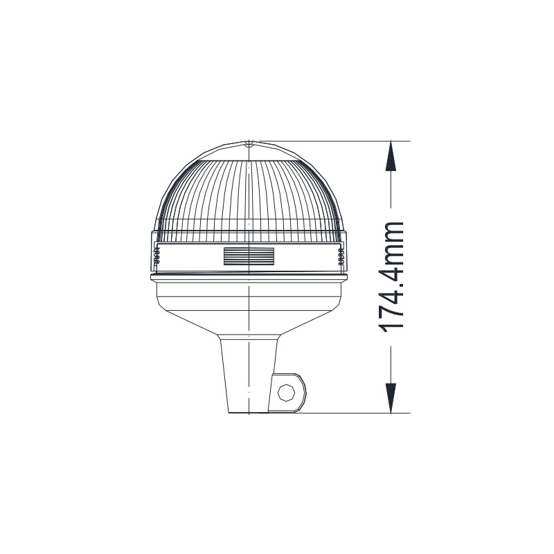 Roterande Varningsljus Saftblandare LED-diod, E-märkt, R65/R10, Stolpmontering, ALR0024 - 2