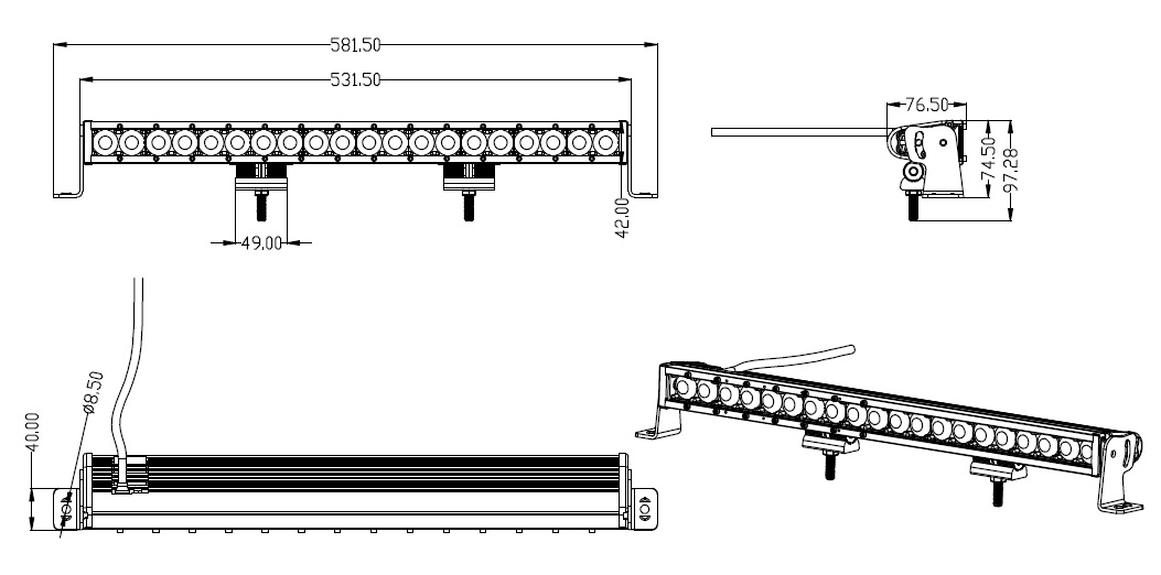 PRISMALED LED PRO 100 watt Led Ljusramp - 7