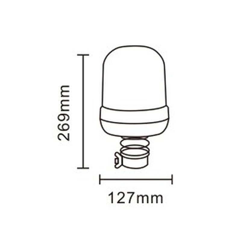 Roterande Varningsljus Saftblandare LED-diod, E-märkt, R65/R10, Stolpmontering, ALR0025 - 2