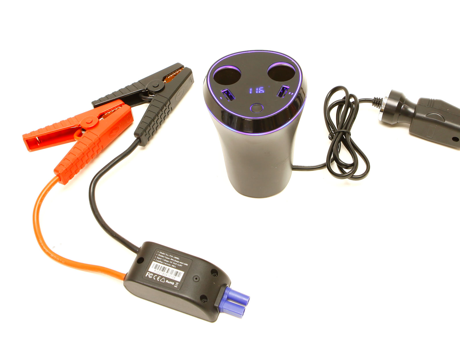 USB Powerbank och 12V Jumpstarter för bilens mugghållare - 2