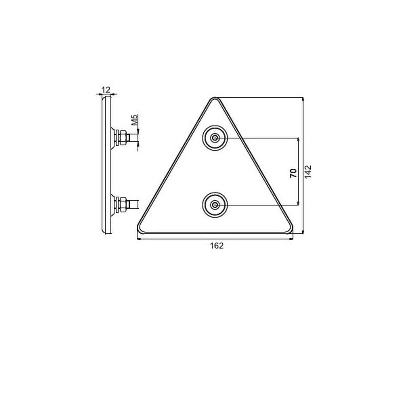 Reflextriangel för lastbil, släp, buss, skåpbil 162 x 142mm - 2
