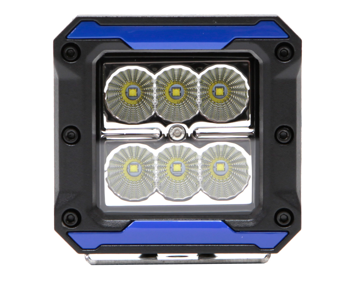 KAMELEONT 15 / 45 grader - LED arbetsbelysning Röd, Gul, Blå, Grön, Svart Ram - 12-24V med utbytbara kransfärger - 3