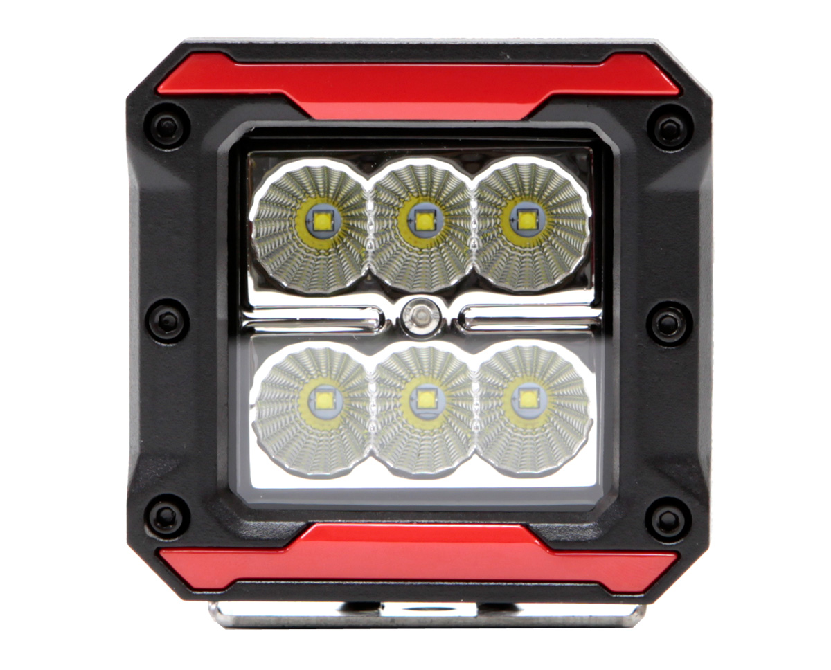 KAMELEONT 15 / 45 grader - LED arbetsbelysning Röd, Gul, Blå, Grön, Svart Ram - 12-24V med utbytbara kransfärger - 5