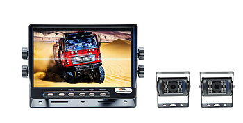 BACKKAMERA-Paket QUADRO 7 - 7 tums monitor med 1-4 kameror, Multiview, 5-15 meter kabel