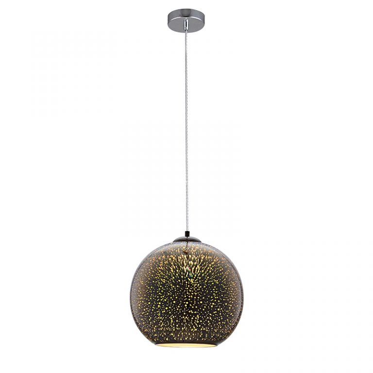 3D Taklampa - Krom Fyrverkeri - E27 - Ø300xH275mm - 8