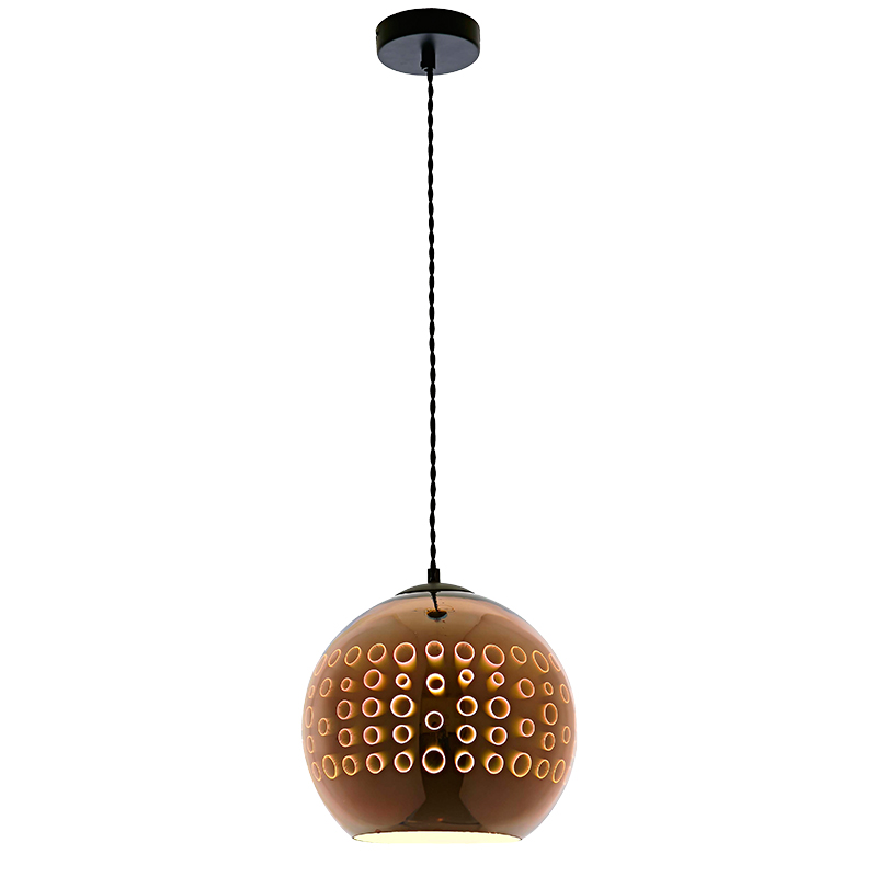 3D Taklampa - Koppar Cirklar - E27 - Ø250xH220mm