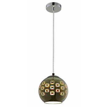 3D Taklampa - Krom Fyrkanter - E27 - Ø200xH175mm