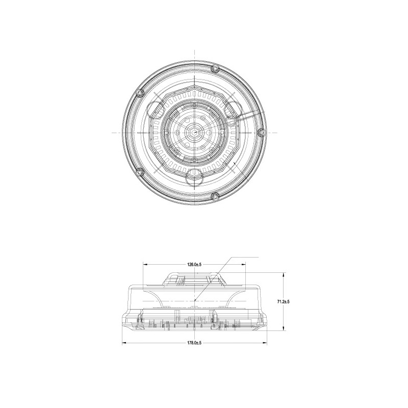 Varningsljus beacon UFO II R65 R10 med magnetfot - 3