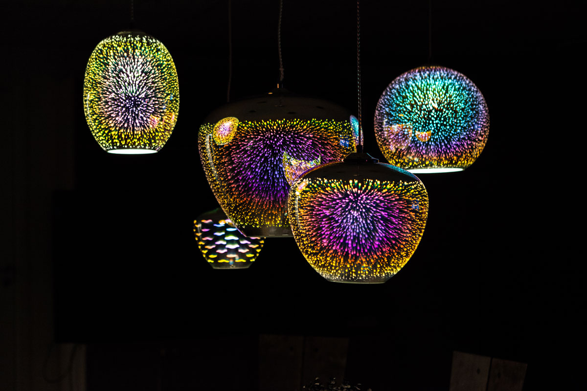 3D Taklampa - Krom Fyrverkeri - E27 - Ø200xH175mm - 4