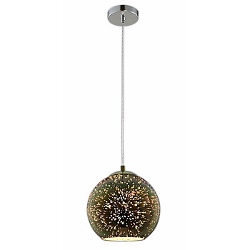 3D Taklampa - Krom Fyrverkeri - E27 - Ø200xH175mm