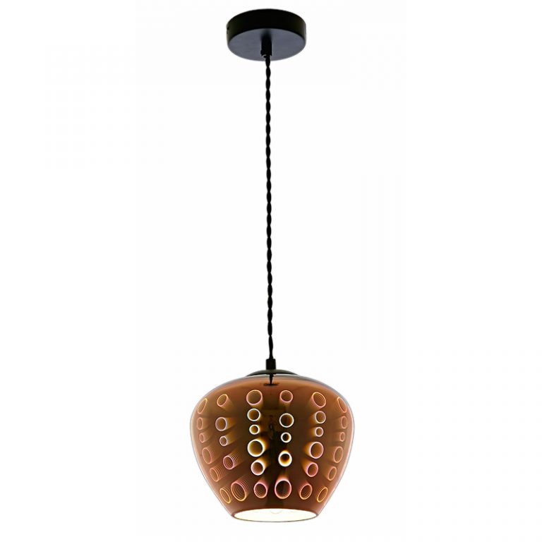 3D Taklampa - Koppar Cirklar - E27 - Ø200xH165mm