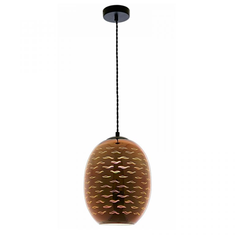 3D Taklampa - Koppar Fiskmås - E27 - Ø220xH275mm
