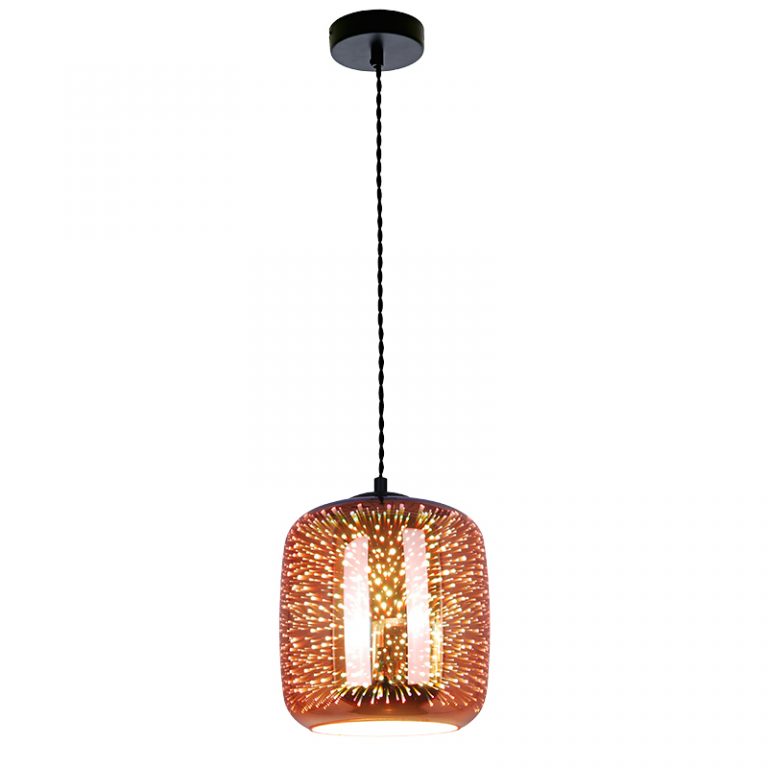3D Taklampa - Koppar Fyrverkeri - E27 - Ø200xH213mm