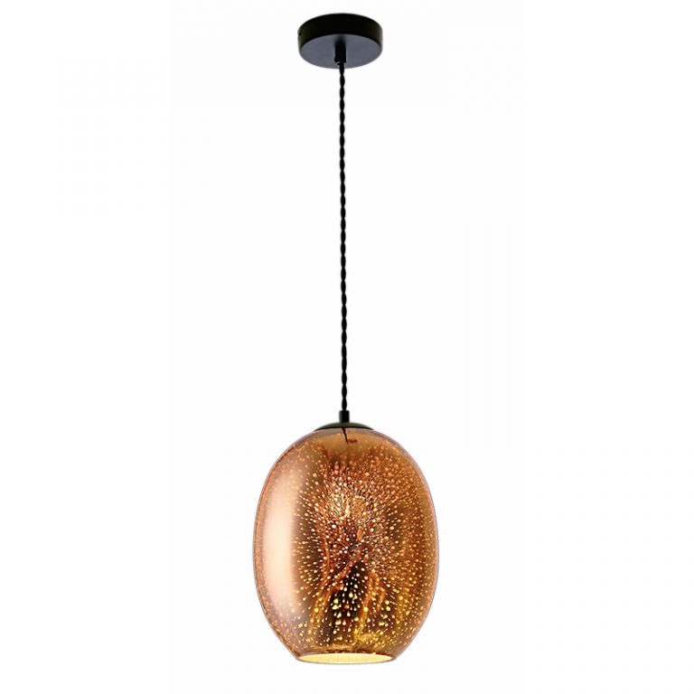 3D Taklampa - Koppar Fyrverkeri - E27 - Ø220xH275mm